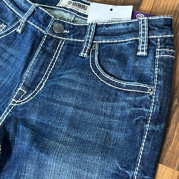 Rock & Roll Denim Midrise Bootcut Aztec Steer Women's Riding Jeans (26x34) NEW - Picture 5 of 14